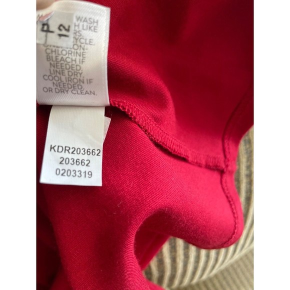 J Jill Womens Ponte Dress Size MP Petite Ruffle Stretch Red Business Comfort - Picture 10 of 13